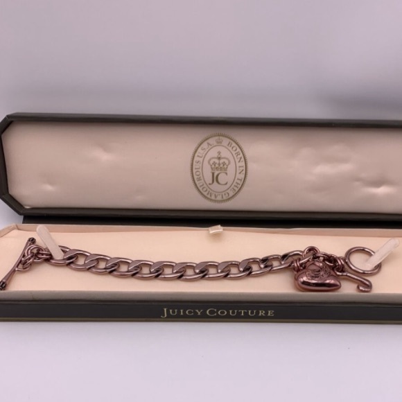 Y2K Juicy Couture PINK CHARM BRACELET NEW BARBIE BARBIECORE RARE HTF PUFF HEART - Picture 14 of 16